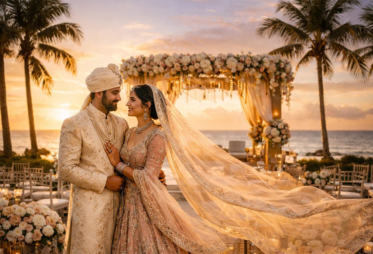 Destination Wedding Planning Checklist - Couple at Beautiful Wedding Venue